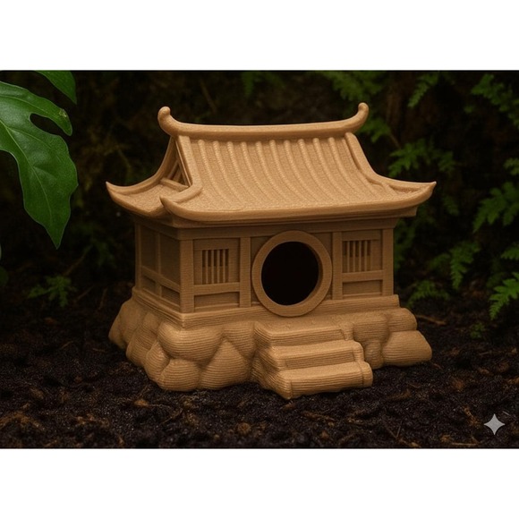 Zen Temple Hide – Japanese Pagoda Terrarium Decor - Picture 2 of 7